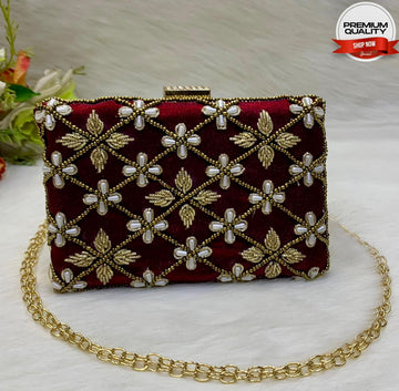 Premium Red Fancy Clutch Bag