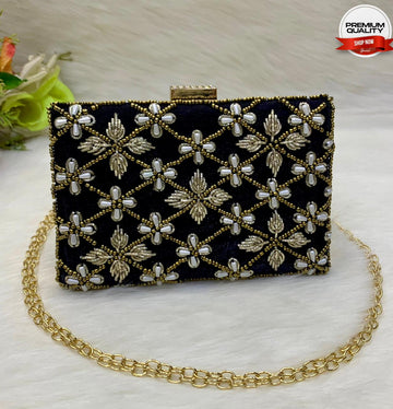 Premium Black Fancy Clutch Bag