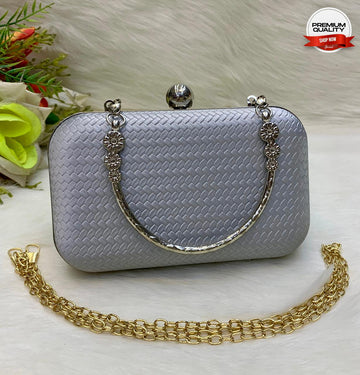Premium Grey Fancy Clutch Bag