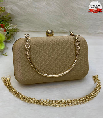 Premium Beige Fancy Clutch Bag