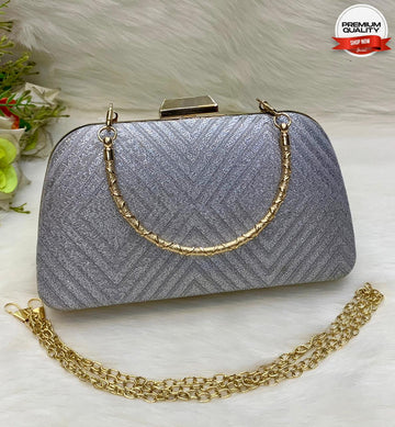 Premium Grey Fancy Clutch Bag