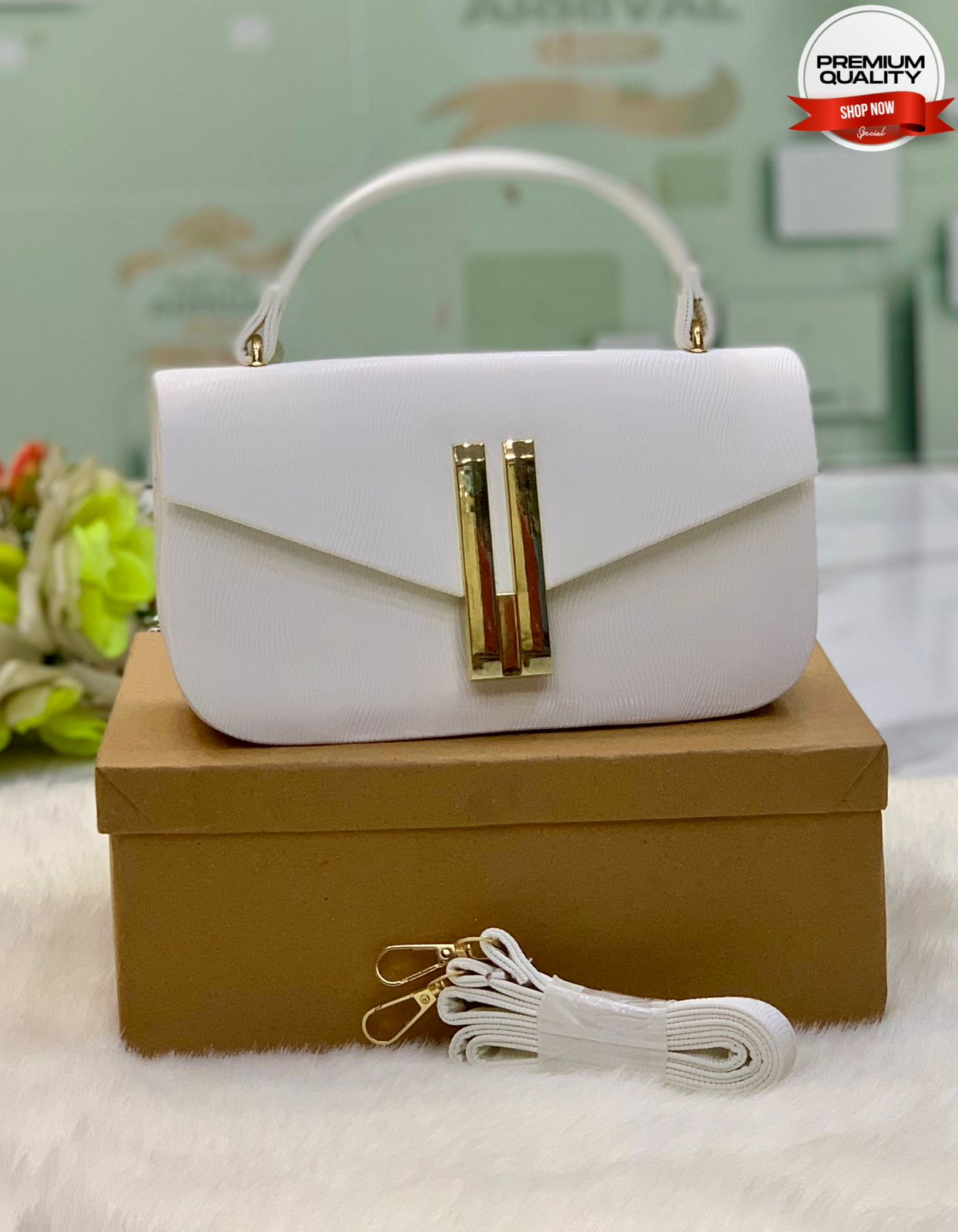 Premium White Crossbody Bag for Women