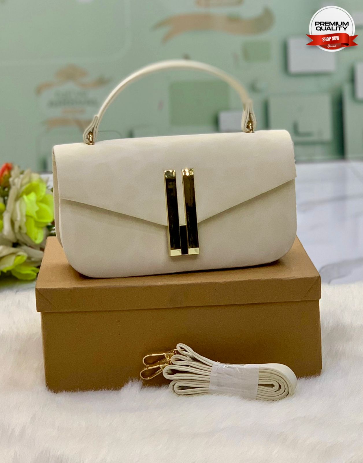 Premium Cream Crossbody Bag for Women