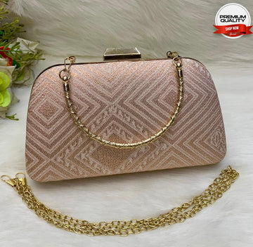 Premium Rose Pink Fancy Clutch Bag