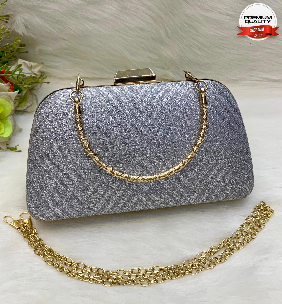 Premium Grey Fancy Clutch Bag